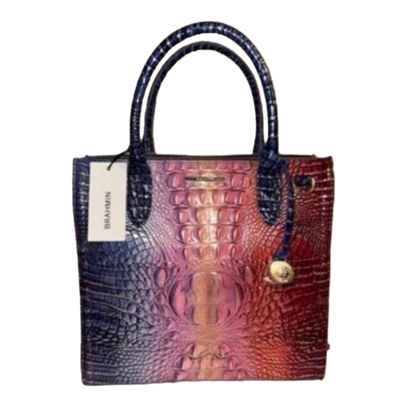 Brahmin DREAMER OMBRE MELBOURNE Leather CAROLINE Satchel Crossbody Purple New‎ - Picture 6 of 13